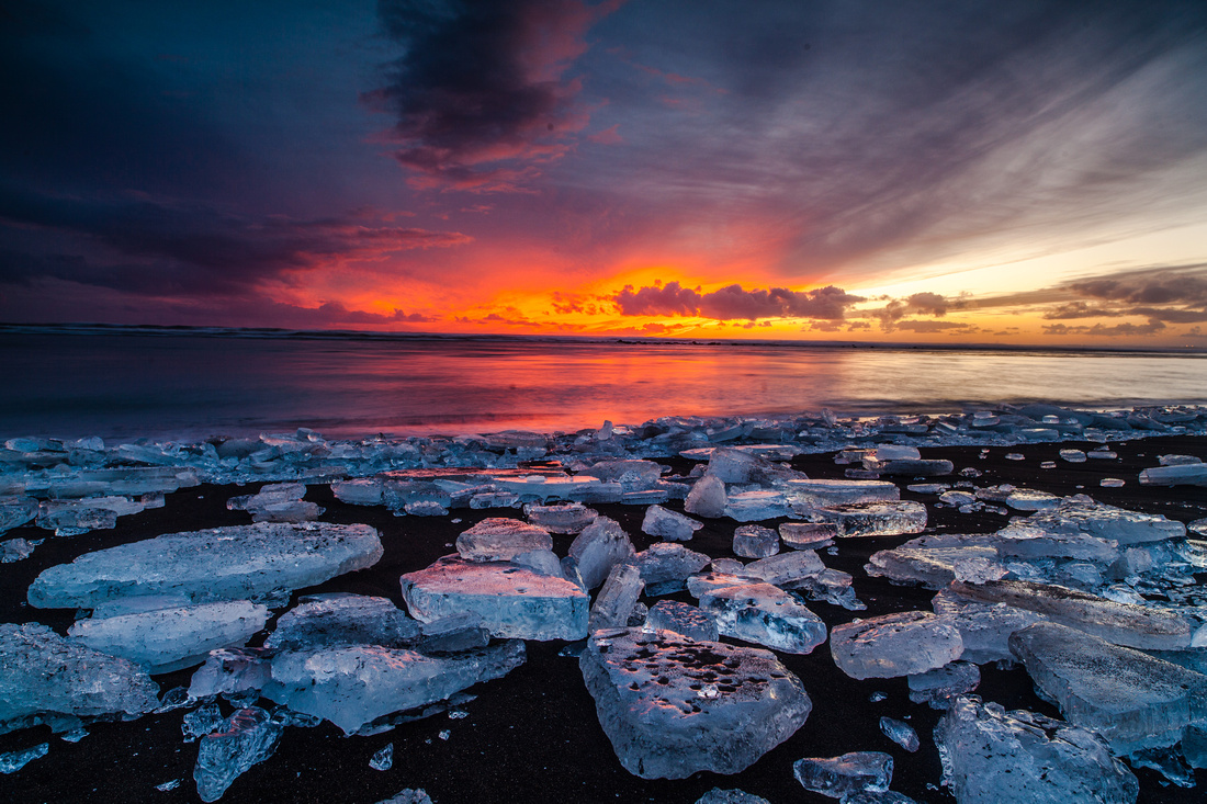 sunset, Iceland