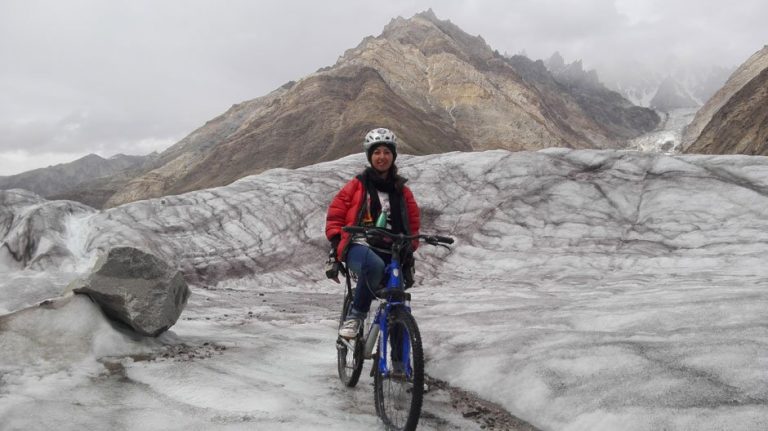 World’s first women to have cycled on Biafo Glacier